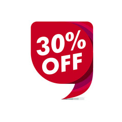Sale of Special Offers and Discount Gradient Banner Template Vector Design, 30% off. - stock vector