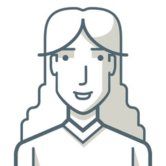 Avatar of a young woman. Illustration of a young woman drawn with simple lines.