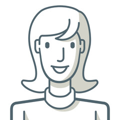 Young woman avatar. Illustration of a young woman drawn with simple lines.