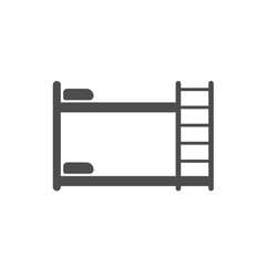 bunk bed silhouette vector icon isolated on white background. bunk bed furniture icon for web, mobile apps, ui design and print