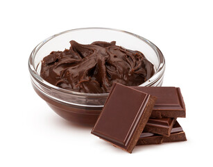 Sweet chocolate sauce isolated on white background