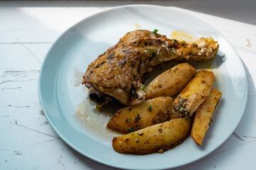 roasted chicken with potatoes