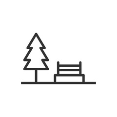 park icon vector ,line ,tree ,bench