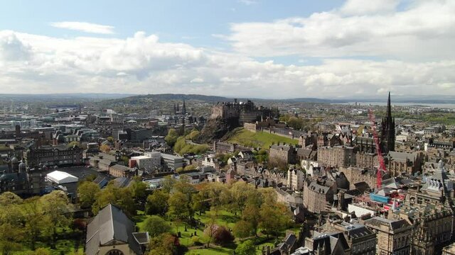Edinburgh Castle Aerial 4k Footage