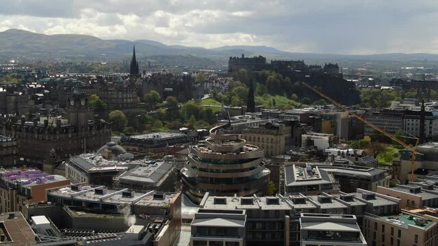 Edinburgh City Centre Aerial 4k 