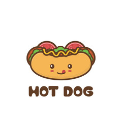 Cute mascot hotdog character