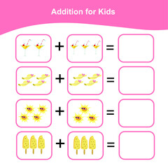 Counting Game for Preschool Children. This worksheet is suitable for educating the early age children on how to count well. It is perfect for exercising children’s motoric movements.