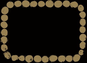 The frame is made of wooden tiles. Black background. Woodslab