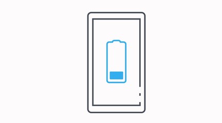 Low Battery Mobile Icon. Vector flat isolated illustration of a Smartphone Device with a Low Battery Icon.