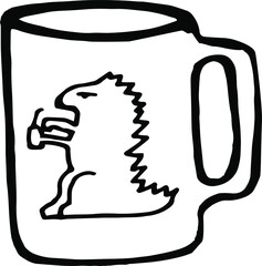 Vector hand drawn doodles teacup, mug, vector tea objects