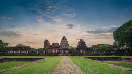 Phimai historical park (Thai name : Prasat Hin Phimai) Located in Nakhon Ratchasima Province, Thailand.