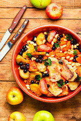 Baked fruits,berries with cheese