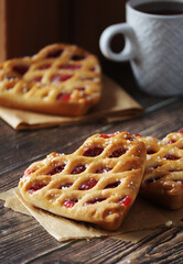 Coffee time with backed pastry