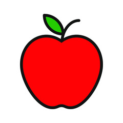 Apple shape icon. Fruit silhouette symbol logo. Vector illustration image. Isolated on white background.