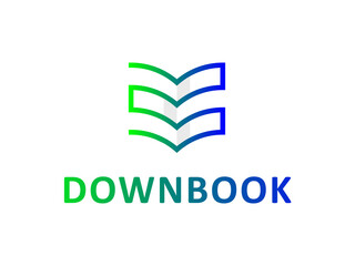 Book and down arrow
