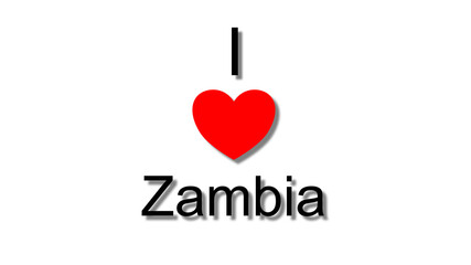 i love zambia red heart