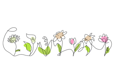 lower line art spring summer leaf