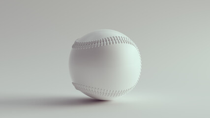 White Baseball Clean Mock up Faces 3d illustration render
