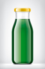 Glass Bottle on Background. 