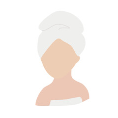 バスローブを着た女性のおしゃれなベクターイラスト