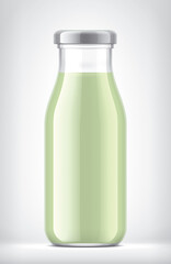 Glass Bottle on Background. 