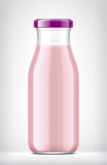 Glass Bottle on Background. 