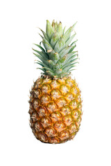 Fototapeta premium Pineapple isolated. Juicy fresh tropical fruit pineapple on empty white background
