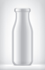 Non-transparent Bottle on Background. 