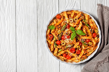 Baked Penne Pasta with Ground Turkey, Asparagus