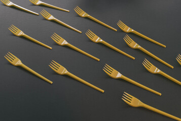 yellow plastic forks