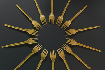 yellow plastic forks