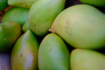 Tasty juicy ripe mango in the market 