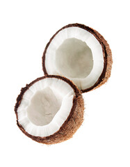 Coconut nuts on white backgrounds