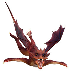 3D Rendering Fairy Tale Dragon on White