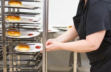 Scenes of real teamwork by great Spanish professionals of gourmet haute cuisine for social events