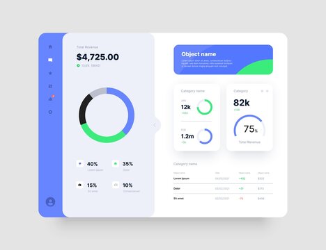 Dashboard Design. App Interface With UI And UX Elements. Use Design For Web Application, Desktop App Or Website.