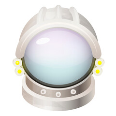 Astronaut helmet vector flat illustration. Protective headdress for spaceman exploring Universe