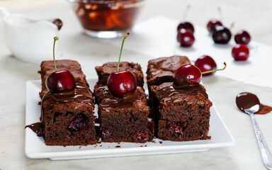 brownie with cherries