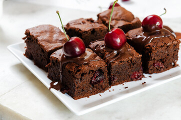 brownie with cherries