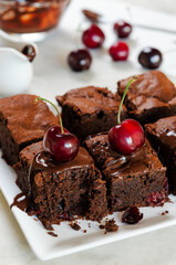 brownie with cherries