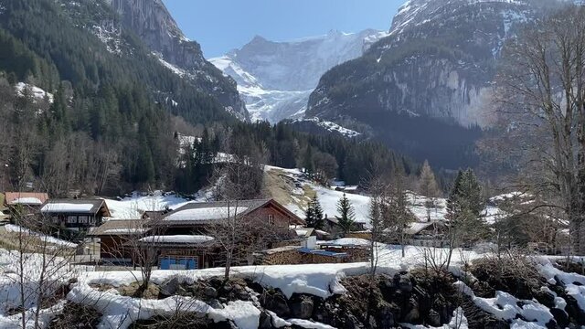 Switzerland winter mountain view