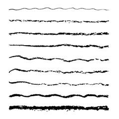 Vector set of strokes. 9 grunge brush strokes.