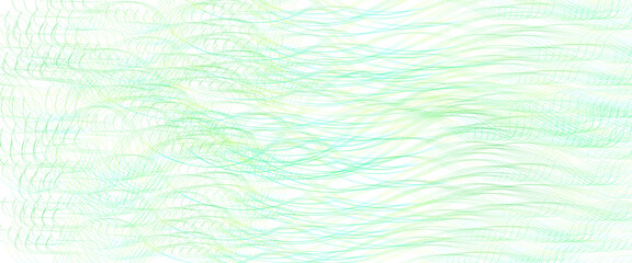 Light green thin wavy lines. Tangled squiggle curves. Abstract vector background. Textured pattern. Template design for banner, landing page, cheque, presentation. Pencil drawing imitation. EPS10