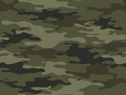 Camouflage seamless pattern from spots. Military texture. Abstract camo. Print on fabric and clothes. For hunting and fishing Vector illustration.