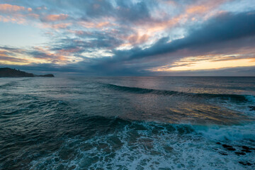 Surfs up - aerial sunrise seascape