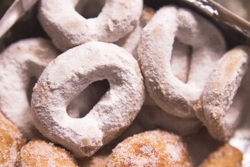 Handmade homemade donuts and fritters
