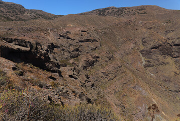 Gran Canaria, landscape of the western part of the island along a hiking route called The Postman Route, El Camino del Cartero
