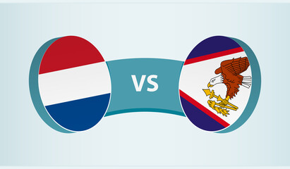 Netherlands versus American Samoa, team sports competition concept.