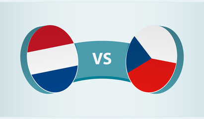 Netherlands versus Czech Republic, team sports competition concept.