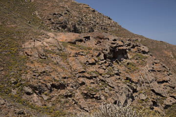 Gran Canaria, landscape of the western part of the island along a hiking route called The Postman...